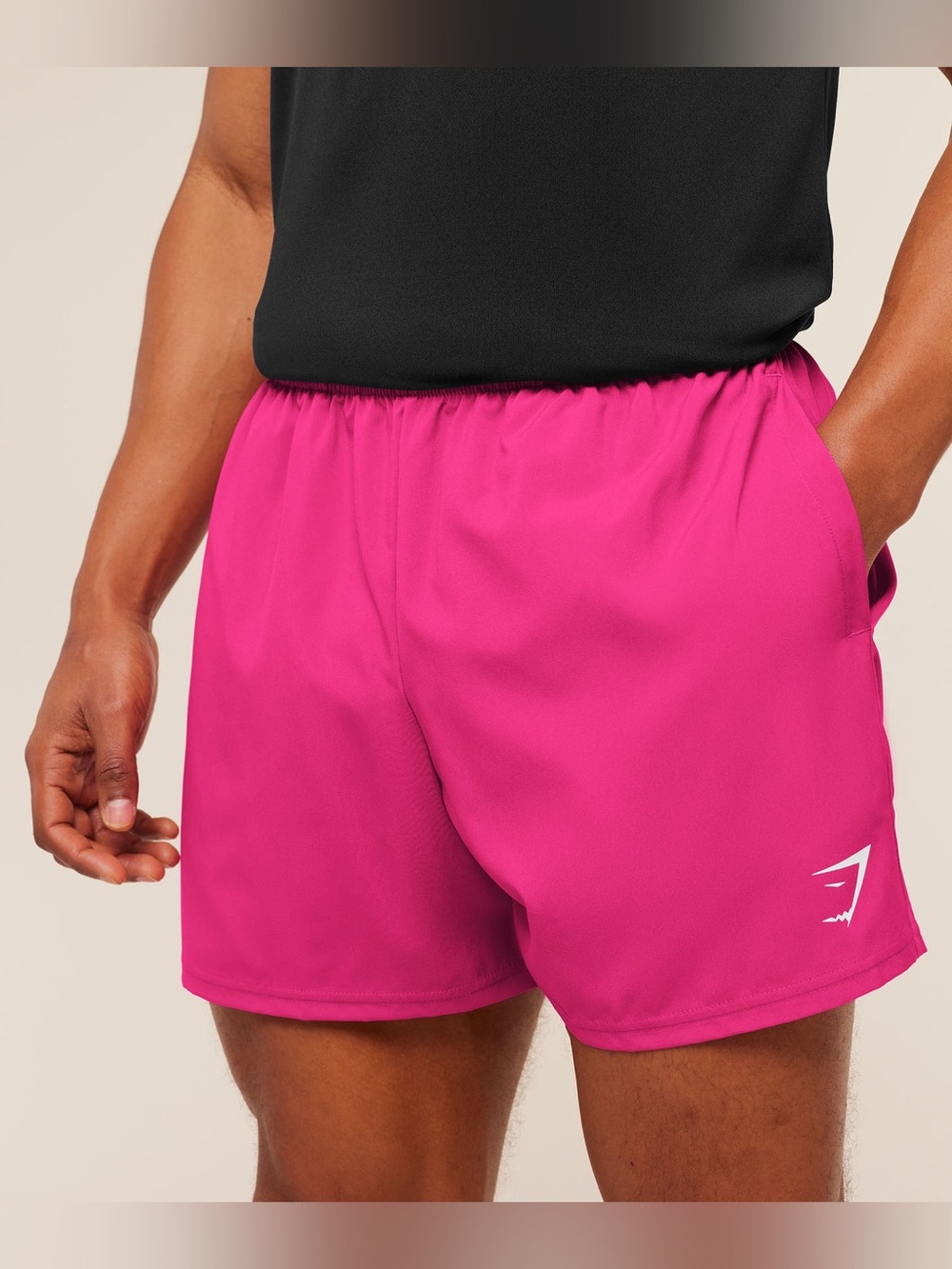 GYMSHARK Arrival Mesh 5” Shorts in Pink Lifting Size Large - Picture 3 of 14